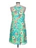 Decree 100% Polyester Tropical Teal Cocktail Dress Size L - photo 2