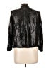 Alice + Olivia 100% Silk Metallic Silver Jacket Size L - photo 2