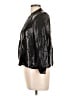 Alice + Olivia 100% Silk Metallic Silver Jacket Size L - photo 5
