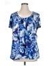 Roz & Ali Blue Short Sleeve Blouse Size 1X - photo 1