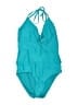 Apt. 9 Solid Teal One Piece Swimsuit Size L - photo 1