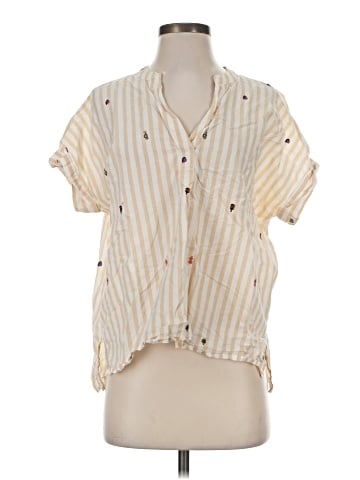 Madewell Embroidered Lakeline Popover Shirt in Stripe (view 1)