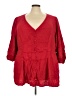 Torrid Red 3/4 Sleeve Blouse Size 4X Plus (4) - photo 1