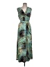 Kasper Print Teal Cocktail Dress Size L - photo 1