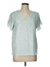 Unbranded 100% Polyester Teal Short Sleeve Blouse Size L - photo 1