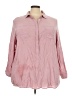 Avenue 100% Rayon Pink 3/4 Sleeve Button-Down Shirt Size 26 - 28 Plus - photo 1