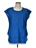 Gap 100% Cotton Blue Short Sleeve Blouse Size L - photo 1