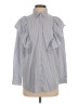 Just Female Stripes Silver Long Sleeve Blouse Size XS - photo 1