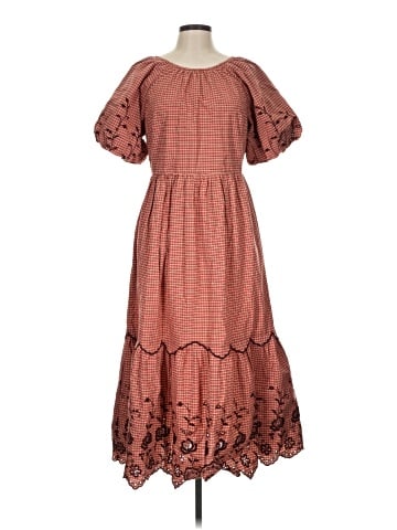 Madewell Embroidered Bubble-Sleeve Midi Dress (view 1)