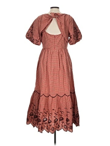 Madewell Embroidered Bubble-Sleeve Midi Dress (view 2)