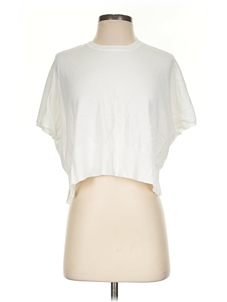 Pre-owned Splendid Short Sleeve T-shirt In Ivory