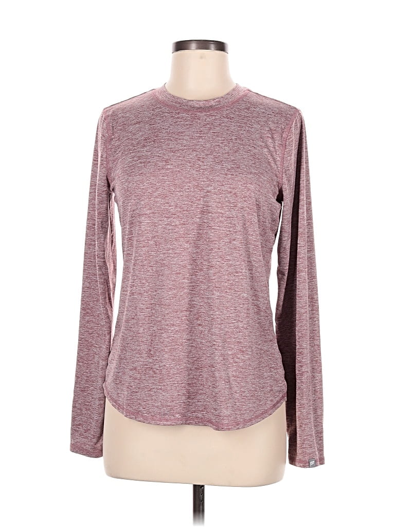 Pre-owned Fabletics Long Sleeve T-shirt In Burgundy