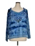SONOMA life + style Ombre Tie-dye Paisley Floral Blue Pullover Sweater Size 1X - photo 1