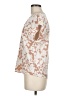 Unbranded Floral Tan Ivory Short Sleeve Blouse Size M - photo 5