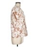Unbranded Floral Tan Ivory Short Sleeve Blouse Size M - photo 4