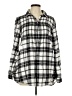 American Eagle Outfitters Plaid Silver Long Sleeve Blouse Size L - photo 1