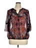 Liz Claiborne Paisley Black 3/4 Sleeve Blouse Size XL - photo 1