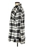 American Eagle Outfitters Plaid Silver Long Sleeve Blouse Size L - photo 5