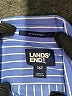 Lands' End 100% Cotton Stripes Blue Long Sleeve Button-Down Shirt Size 16 (tall) - photo 7