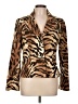 Anthracite Animal Print Gold Blazer Size 12 - photo 1