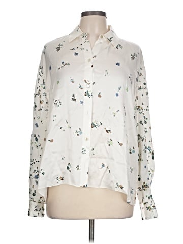 Vince. Long Sleeve Silk Top (view 1)