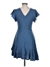 Unbranded Solid Blue Casual Dress Size L - photo 2