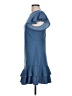 Unbranded Solid Blue Casual Dress Size L - photo 5