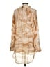 Pilcro 100% Rayon Tan Long Sleeve Blouse Size S - photo 2
