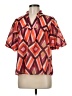 THML 100% Polyester Orange Short Sleeve Blouse Size M - photo 1