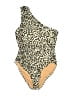 J.Crew Animal Print Tan One Piece Swimsuit Size 6 - photo 1