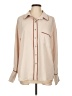 Entro 100% Polyester Color Block Tan Long Sleeve Blouse Size L - photo 1
