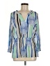 Alfani 100% Nylon Blue 3/4 Sleeve Blouse Size M - photo 1