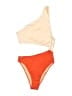 Assorted Brands Color Block Orange One Piece Swimsuit Size M - photo 1
