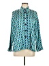 Parfois Chevron-herringbone Teal Long Sleeve Blouse Size Med - Lg - photo 1