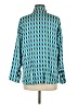 Parfois Chevron-herringbone Teal Long Sleeve Blouse Size Med - Lg - photo 2