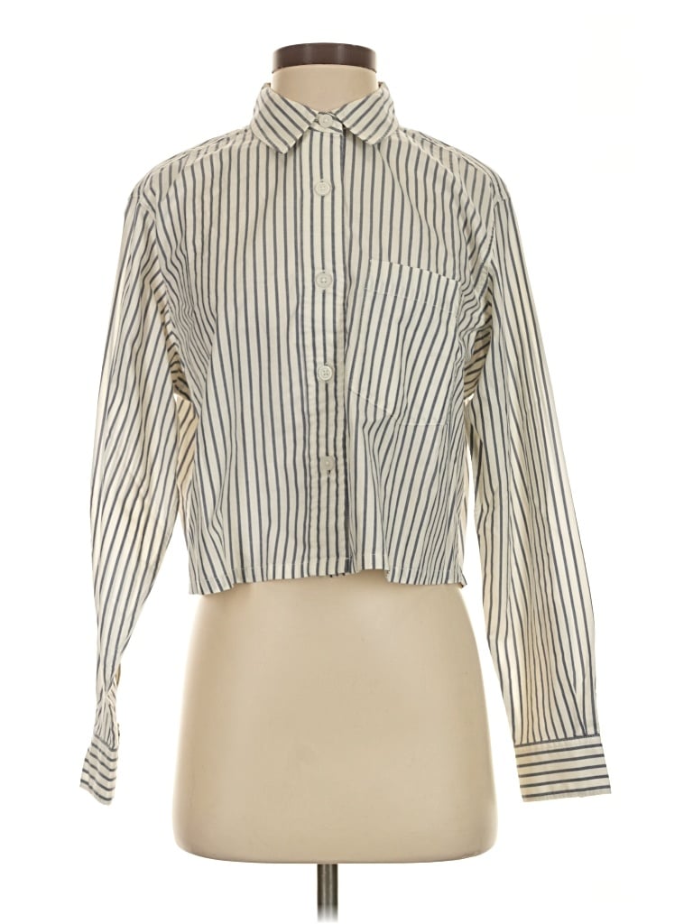 Pre-owned Everlane Long Sleeve Blouse In Ivory