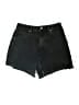 Zara Hearts Black Denim Shorts Size 6 - photo 1