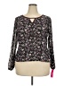 Xhilaration 100% Polyester Black Long Sleeve Blouse Size XXL - photo 1
