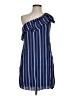 Everly 100% Polyester Stripes Blue Casual Dress Size S - photo 1