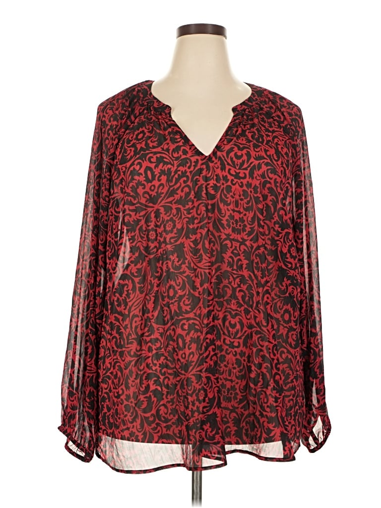 Pre-owned Torrid Long Sleeve Blouse In Red