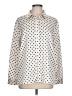 Ann Taylor LOFT 100% Polyester Polka Dots Ivory Long Sleeve Blouse Size L - photo 1