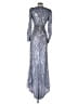 Mac Duggal 100% Polyester Metallic Silver Cocktail Dress Size 2 - photo 2