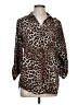 Adrienne Vittadini Animal Print Brown 3/4 Sleeve Blouse Size L - photo 1