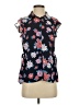ModCloth 100% Polyester Floral Black Short Sleeve Blouse Size S - photo 1