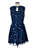Maison Jules 100% Polyester Graphic Tropical Tie-dye Stripes Stars Polka Dots Paisley Jacquard Hearts Damask Animal Print Blue Cocktail Dress Size L - photo 2
