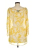 Material Girl 100% Polyester Yellow 3/4 Sleeve Blouse Size M - photo 2