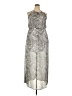 H&M 100% Polyester Paisley Silver Cocktail Dress Size 14 - photo 1