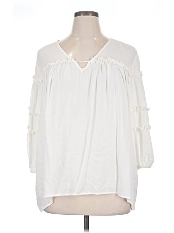 a.n.a. A New Approach 3/4 Sleeve Blouse (view 1)