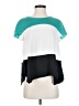 BCBGMAXAZRIA 100% Polyester Color Block Teal Short Sleeve Top Size S - photo 1