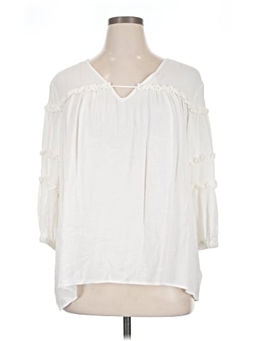 a.n.a. A New Approach 3/4 Sleeve Blouse (view 1)